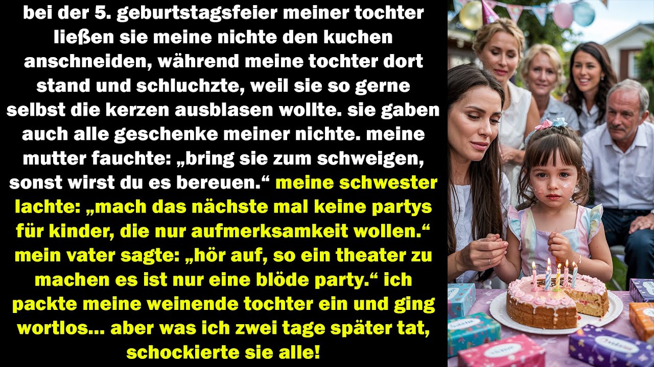 sie zerstörten den geburtstag meiner tochter — zwei tage später tat ich etwas, das sie schockierte!