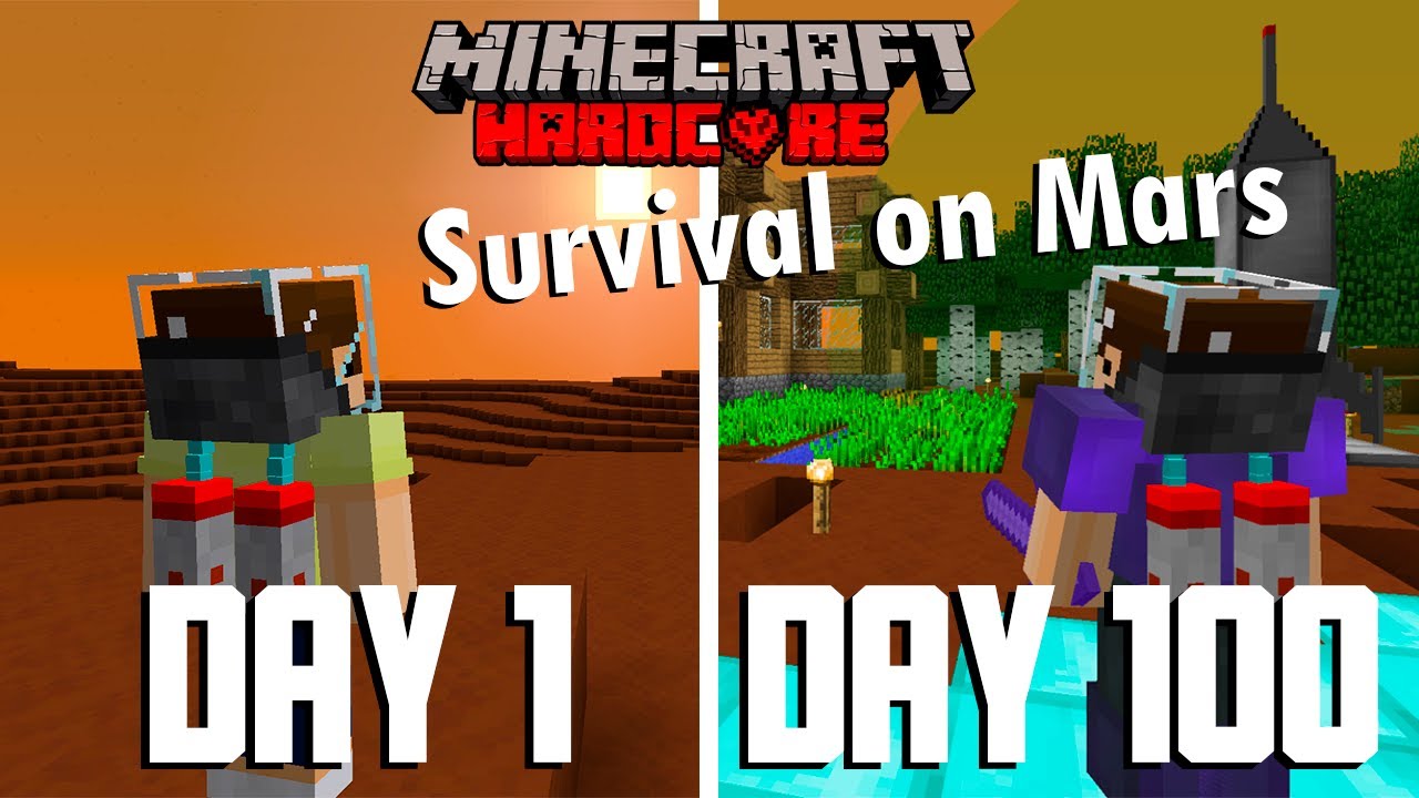 I Survived 100 Days On Mars In Minecraft Hardcore... here's what happened