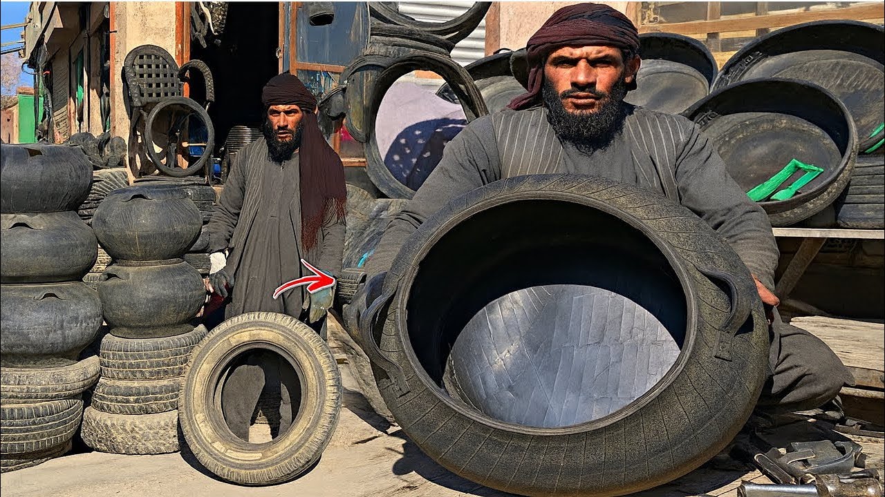 Amazing Technique to Create Water Tub from Old and Scrap Tyres |Incredible Tyre Recycling Technique