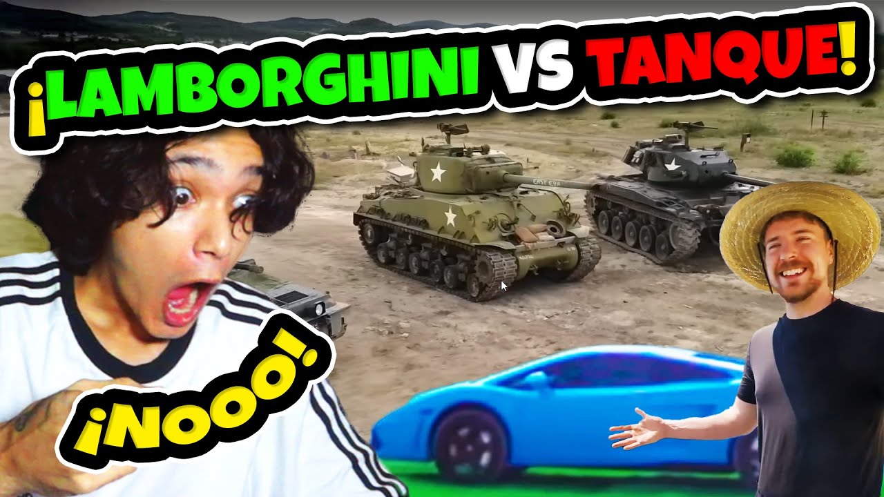 ¿CARRO VS TANQUE?🪖 | Mr Beast Reacción😮👍
