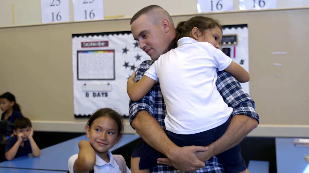 Deployed Father Surprises Daughters