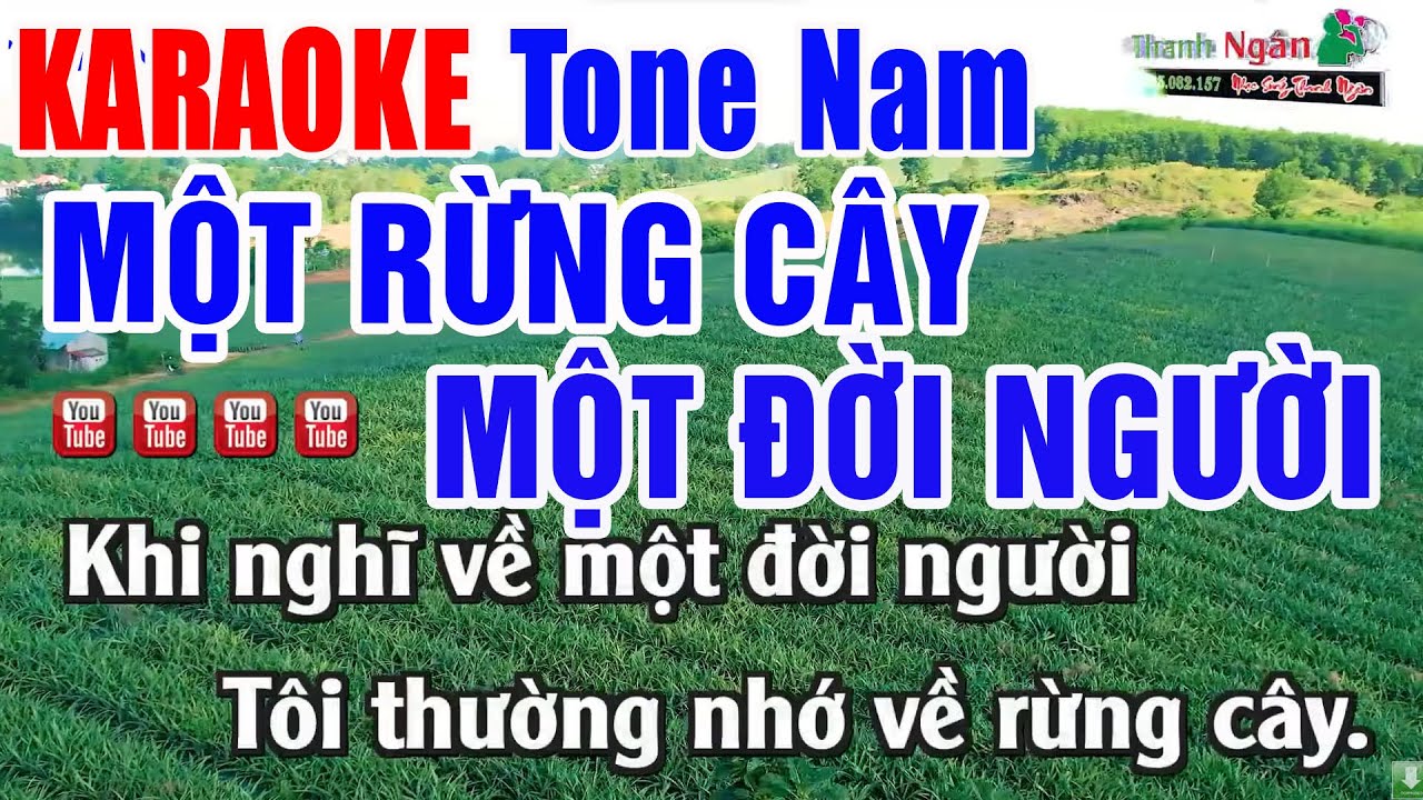 Một Rừng Cây Một Đời Người KARAOKE Tone Nam - Nhạc Sống Thanh Ngân