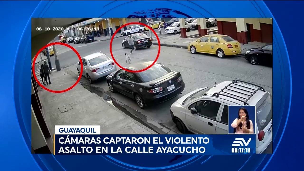 Violento robo a una pareja en la calle Ayacucho de Guayaquil