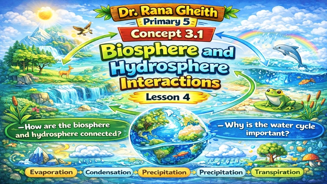 Primary 5 Science | Lesson 4 Concept 3.1 | Biosphere & Hydrosphere Explained | حل شرح