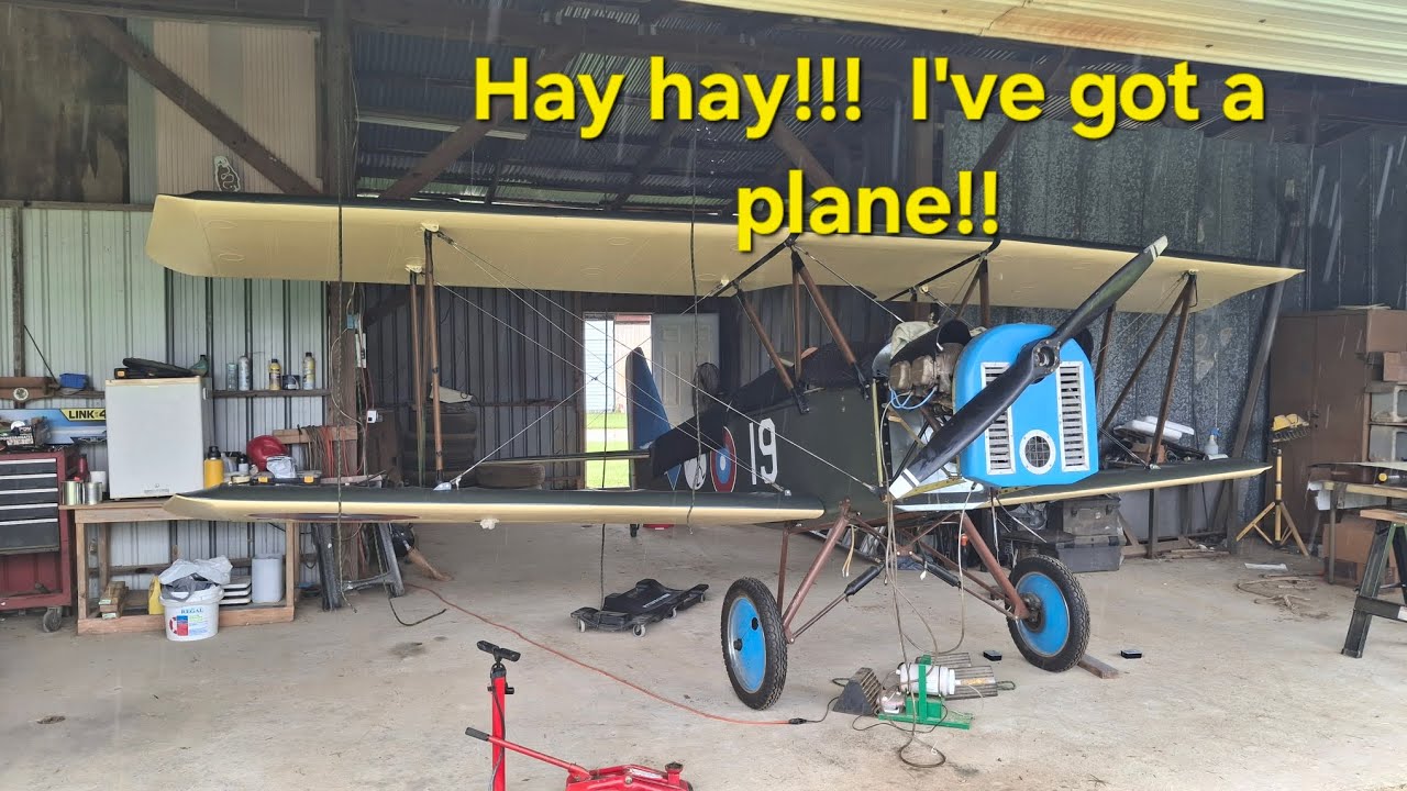 flybaby biplane build,  SE5A replica,  wings are on!!   08.10.25