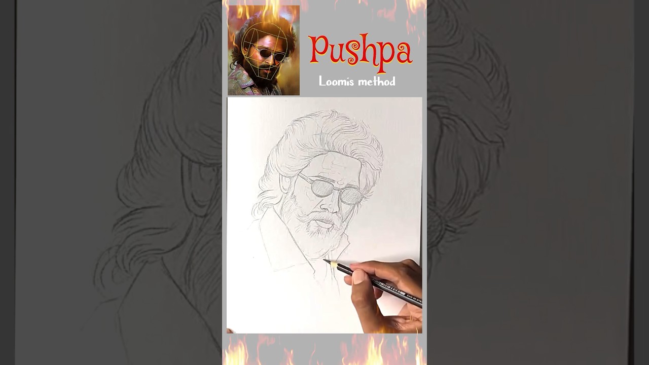 Pushpa drawing with Loomis method #pushpasketch #pushpa2