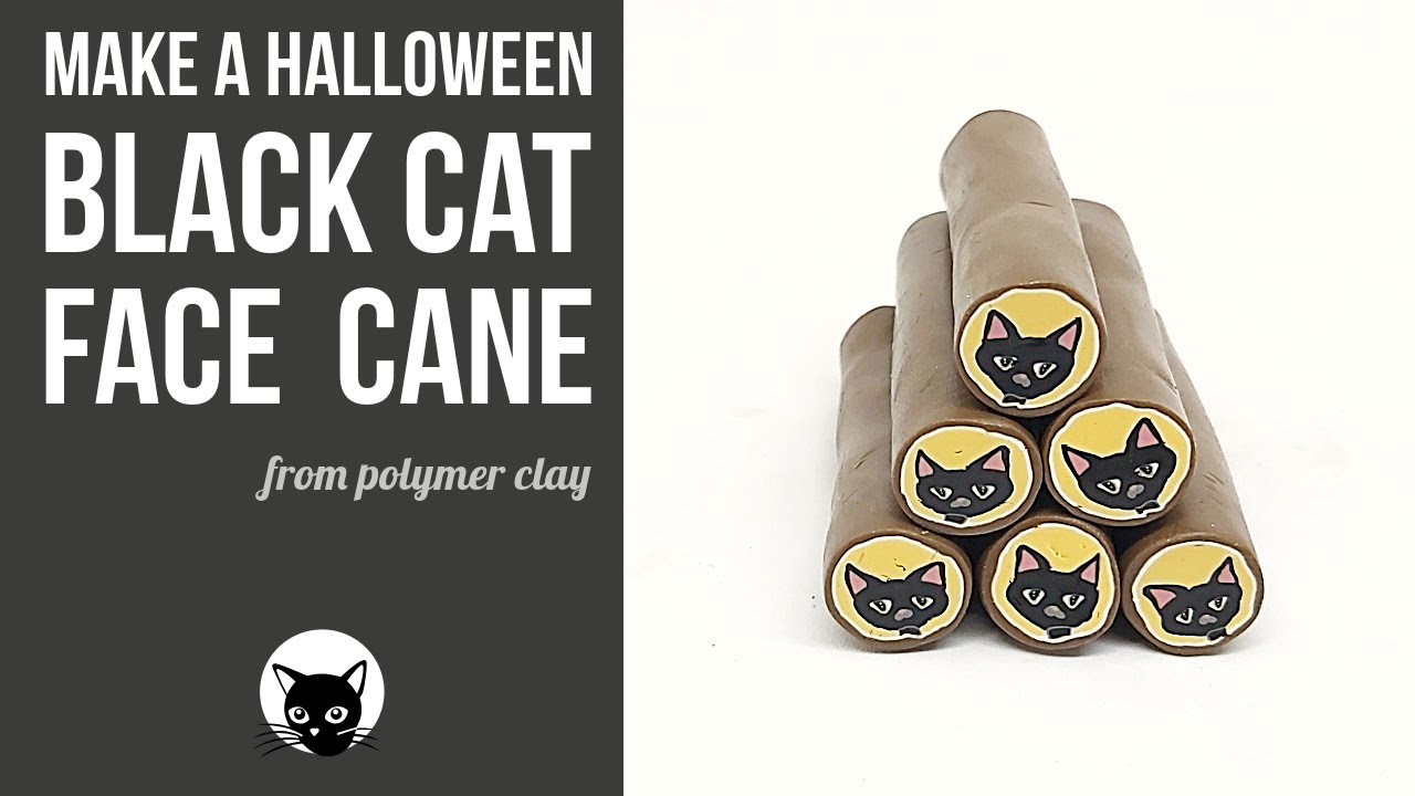 Make a Spooky Cute Black Cat Face Cane for Halloween