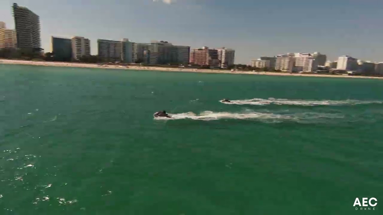 Drone FPV - Miami Beach - Boat/Jet Ski 4k (AEC DRONE)