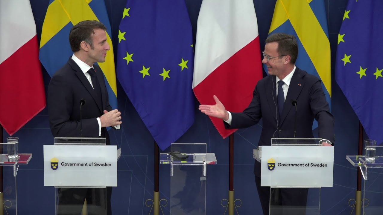 Press conference with Prime Minister Ulf Kristersson and President Emmanuel Macron