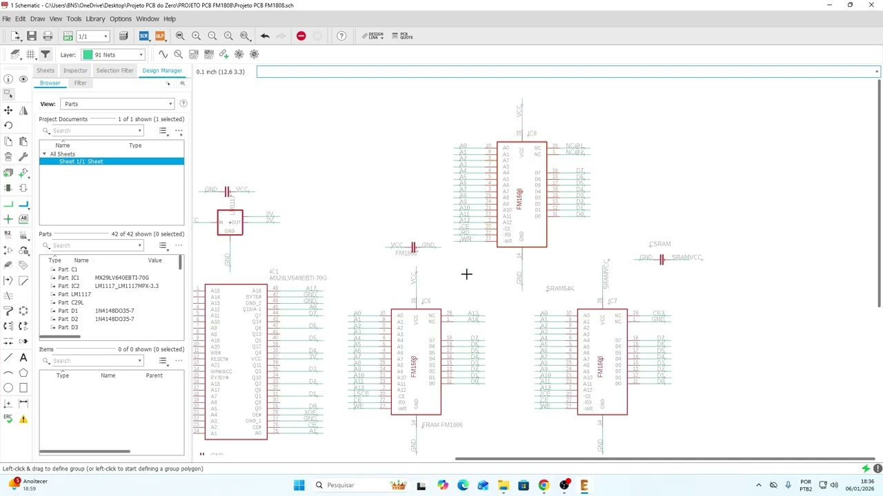 PROJETO PCB SNES COM SAVE - Adicionando SRAM 64k - Aula 6