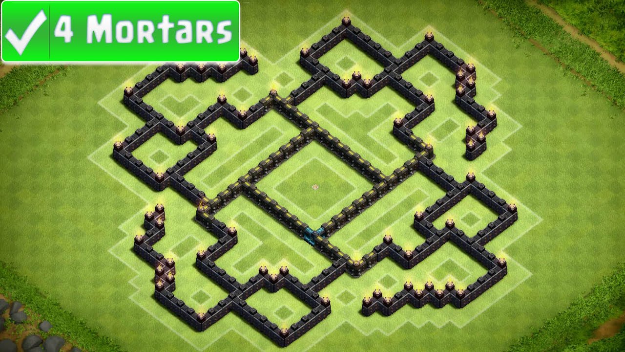 Clash of Clans - Epic Town Hall 8 Farming Base (Aeolus 3) Remastered 4 Mortar Speed Build