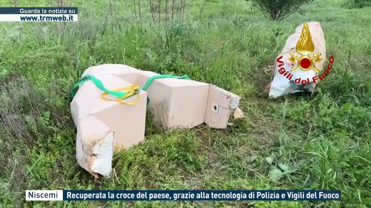 Niscemi - Recuperata la croce del paese, grazie alla tecnologia di Polizia e Vigili del Fuoco