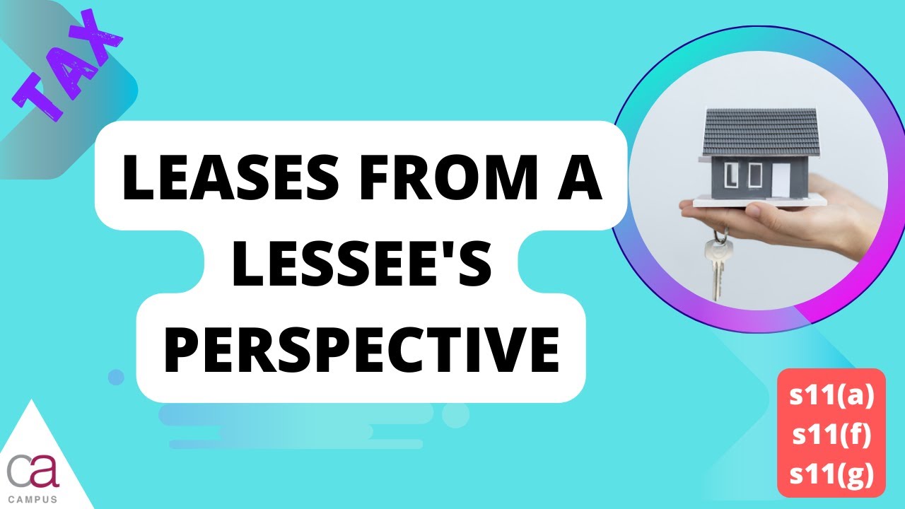 Leases from a lessee's perspective (Tax)