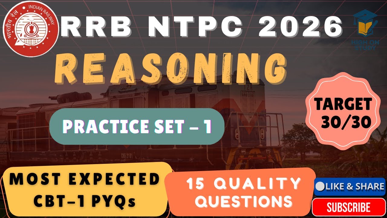 REASONING FOR RRB NTPC 2026 | PRACTICE SET-1 | CBT-1 PYQs #shorts #viral #rrbntpc 