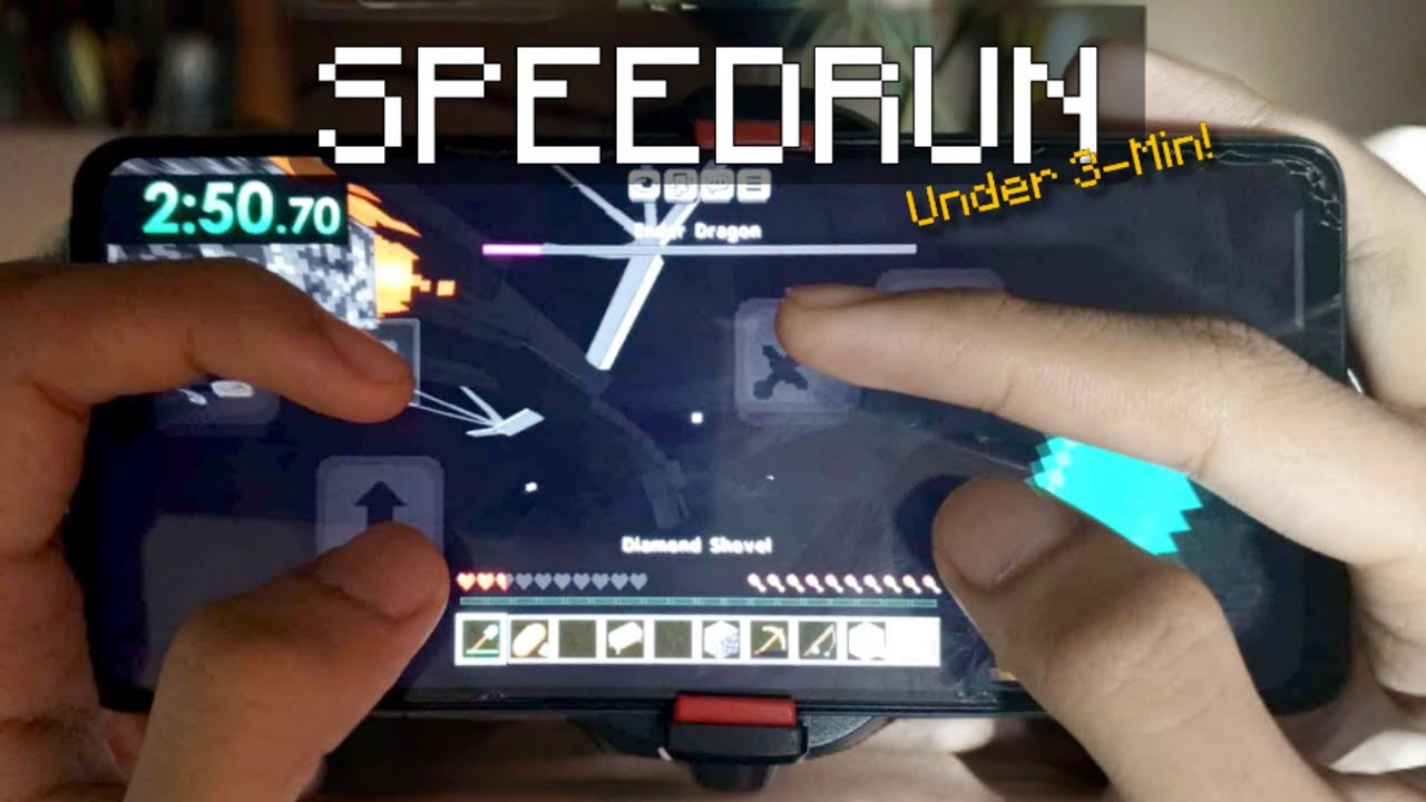 Beating MINECRAFT under 3-MINUTES (PHONE)