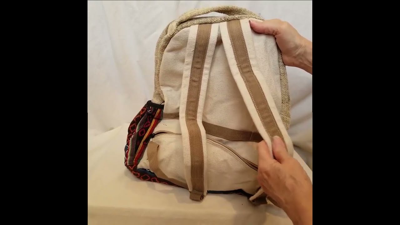 Ojas Yatra Natural Red Hemp Backpack Large Review, Eco friendly, handmade hemp backpack with a great