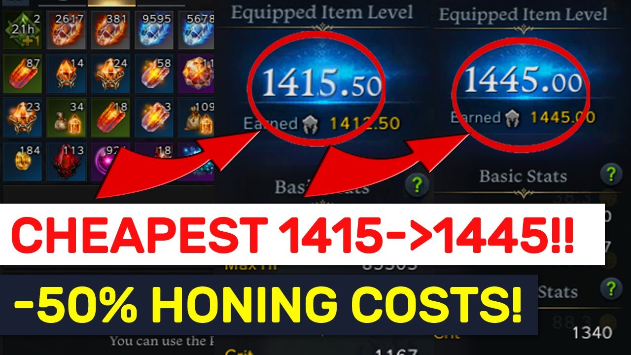 FASTEST & CHEAPEST 1415 To 1445 Honing! NEW Tips & Methods For 12-17! | Lost Ark