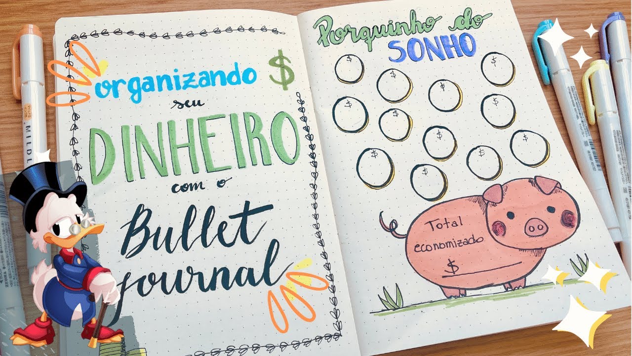 BULLET JOURNAL MINIMALISTA para organizar as FINANÇAS no - finanças e controle financeiro no BUJO