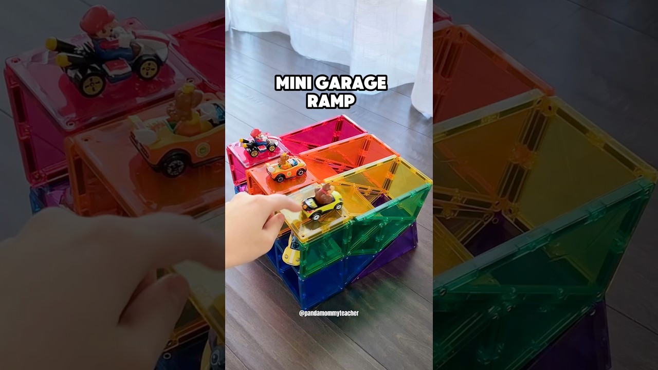 Mini Garage Ramp | Magnetic Tiles | Stem Play #magnetictiles #hotwheels #stem