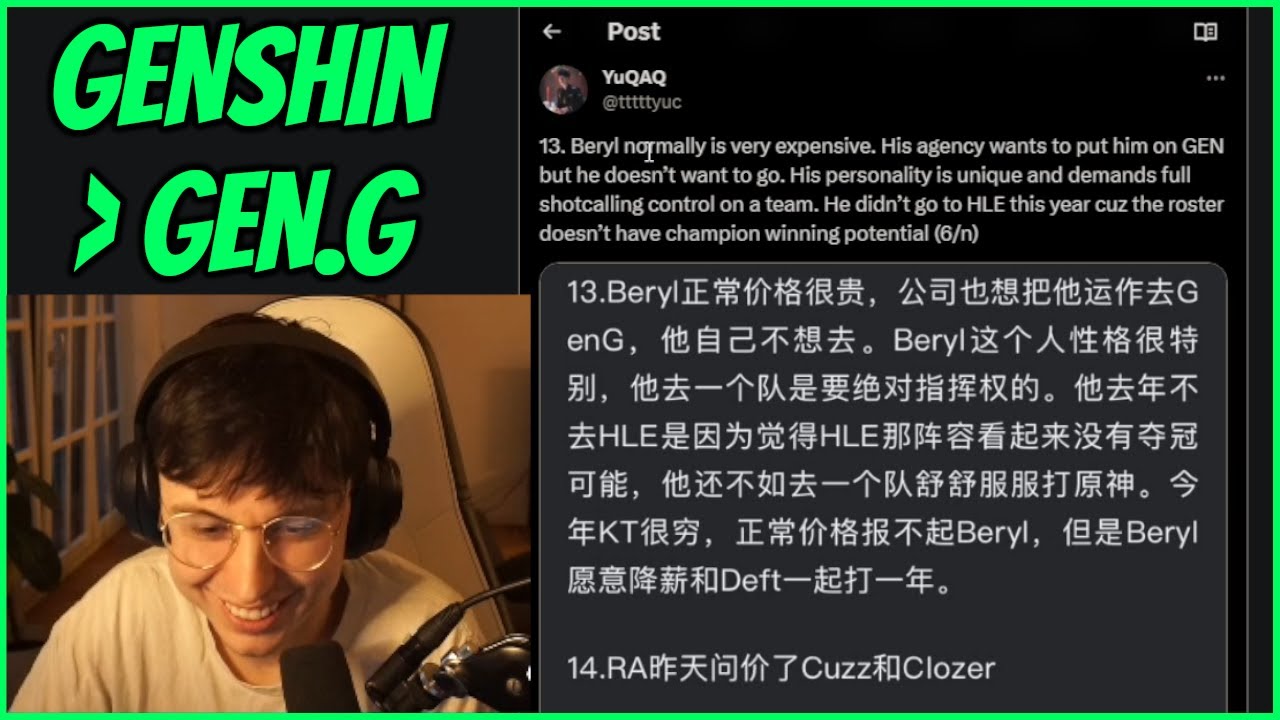 Beryl Picks Genshin Over Gen.G?