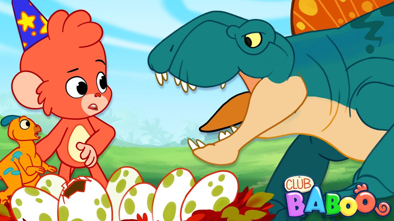 Parasaurolophus VS Dimetrodon Fighting Dinosaurs! Club Baboo Dinosaurs for kids