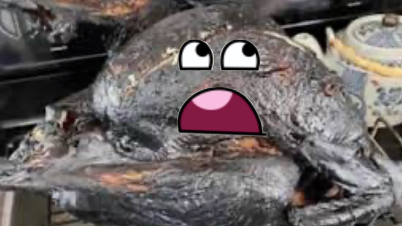 Burning the roasted turking