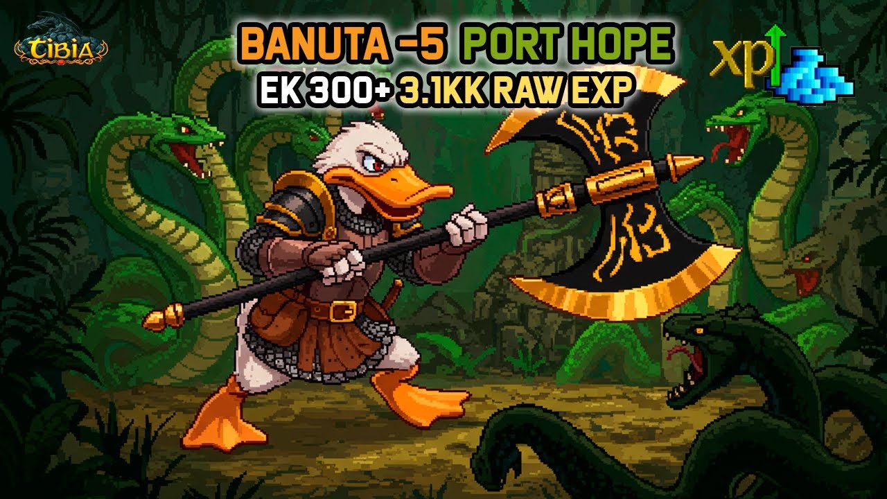 BANUTA -5(-8) | 3.1kk RAW EXP | 500K+ Profit | Knight 300+ | Tibia Global | EK Solo