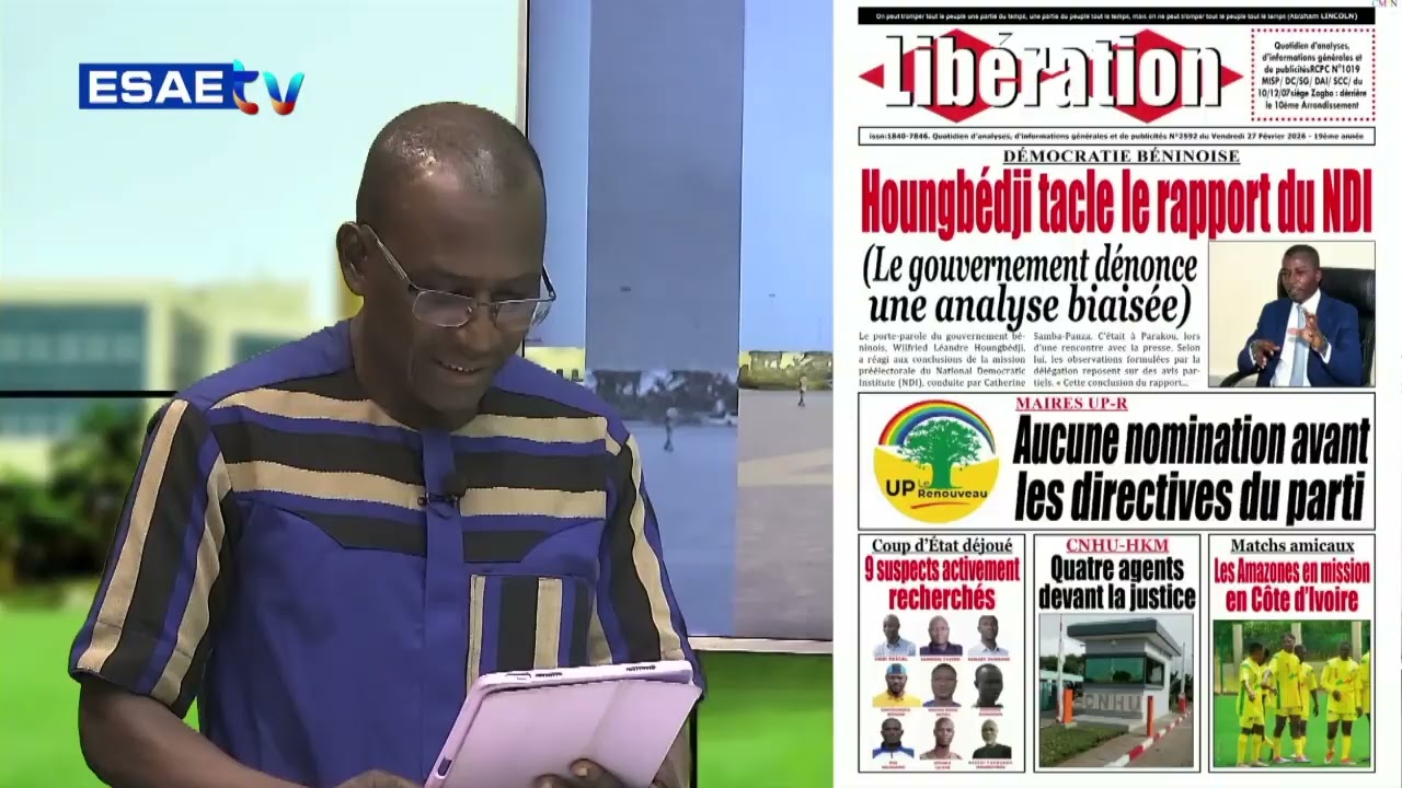 LA UNE DES JOURNAUX DU VENDREDI 27 FEVRIER 2026