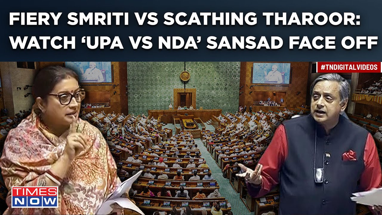 Shashi Tharoor Rips Into Modi Govt As Smriti Irani Roars At Gandhis, Congress | Watch Fiery Speeches