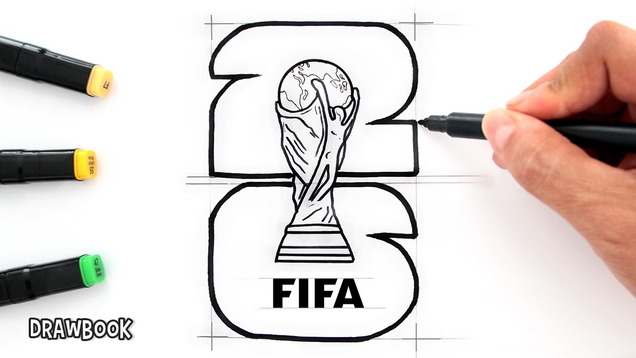 Drawing the FIFA WORLD CUP 2026 LOGO (Step by Step) | Easy Grid Sketch, Outline & Coloring