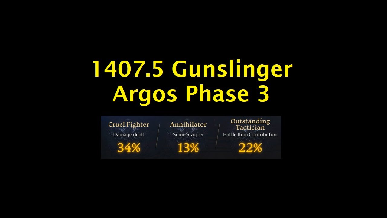 1407.5 Gunslinger Argos Phase 3 Cruel Fighter 34%