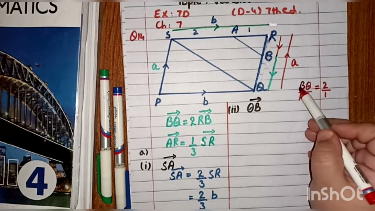 Topic:vectors | Ch#7 Ex.7D Q#14 | D4 7th ed. | O Level Mathematics
