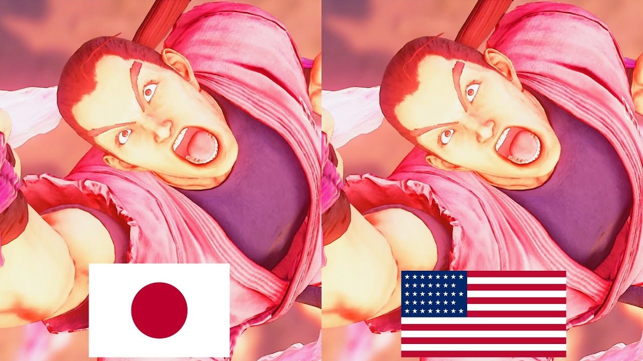 Street Fighter 5 Champion Edition - Dan Voice Comparison (Japanese vs English)