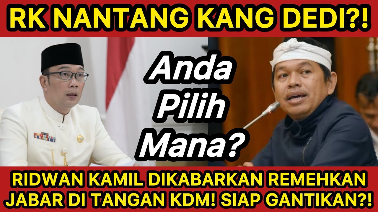 RIDWAN KAMIL TANGANG KDM‼️NYALON LAGI LAWAN KDM DI JAWA BARAT?! KDM DIREMEHKAN KINERJANYA OLEH RK?!