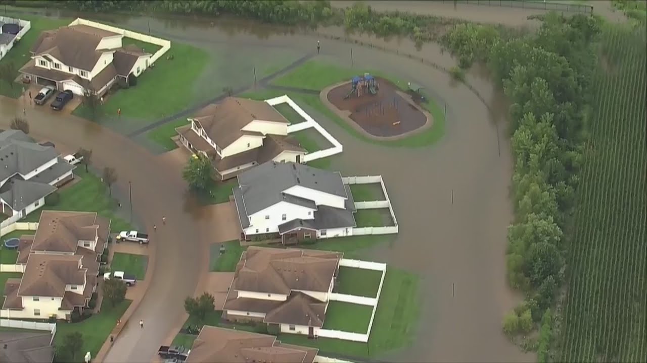 Extensive flash flooding at Scott Air Force Base
