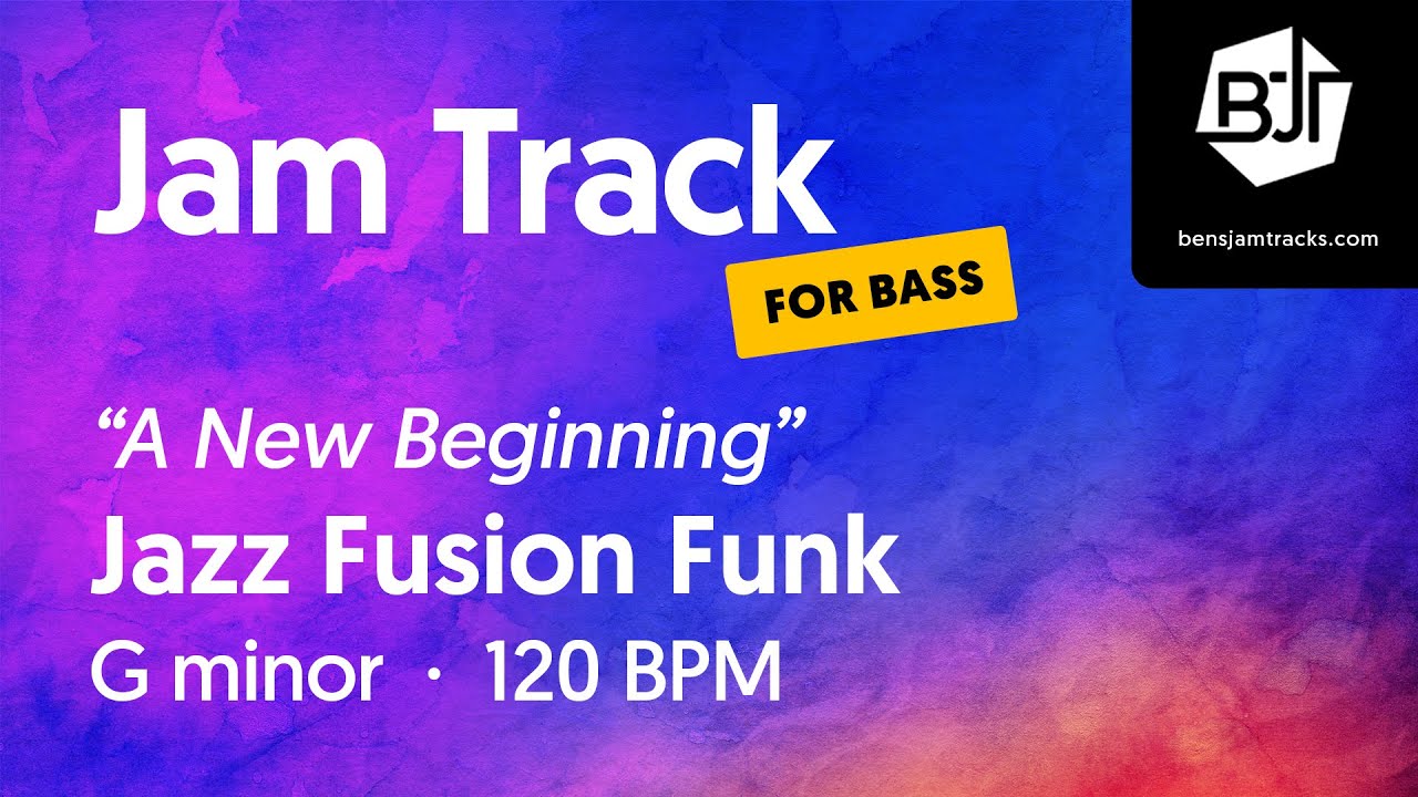 Jazz Fusion Funk Jam Track in G minor (for bass) 