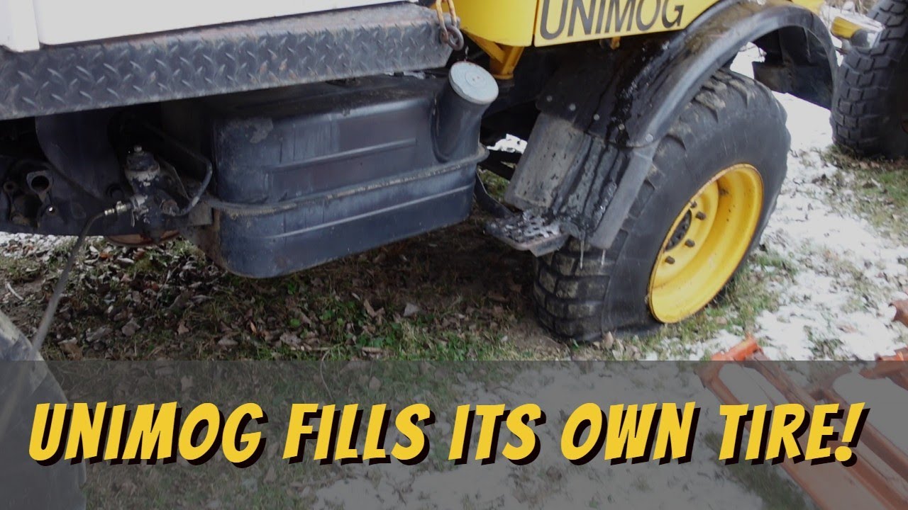 Unimog fills its own tire!