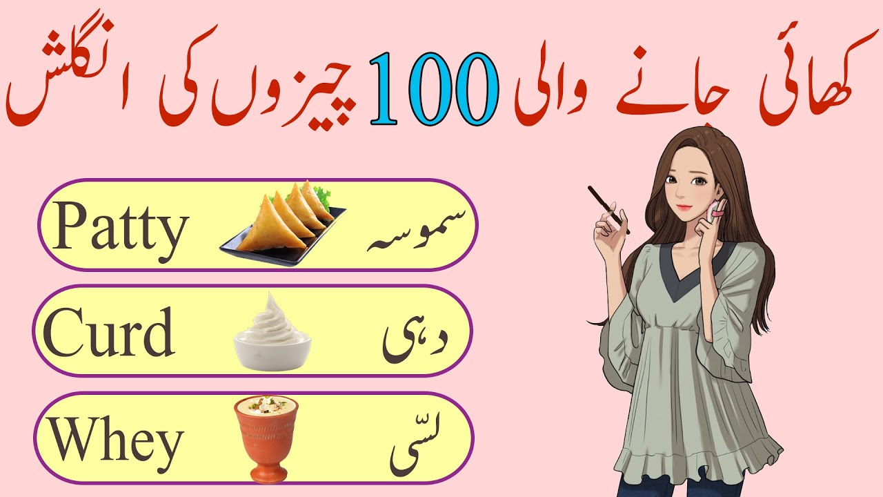 100 Eating Foods Names in Urdu meaning Vocabulary |Ay English