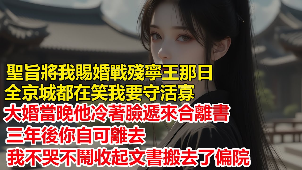 聖旨將我賜婚戰殘寧王那日，全京城都在笑我要守活寡，大婚當晚他冷著臉遞來合離書，三年後你自可離去，我不哭不鬧收起文書搬去了偏院....