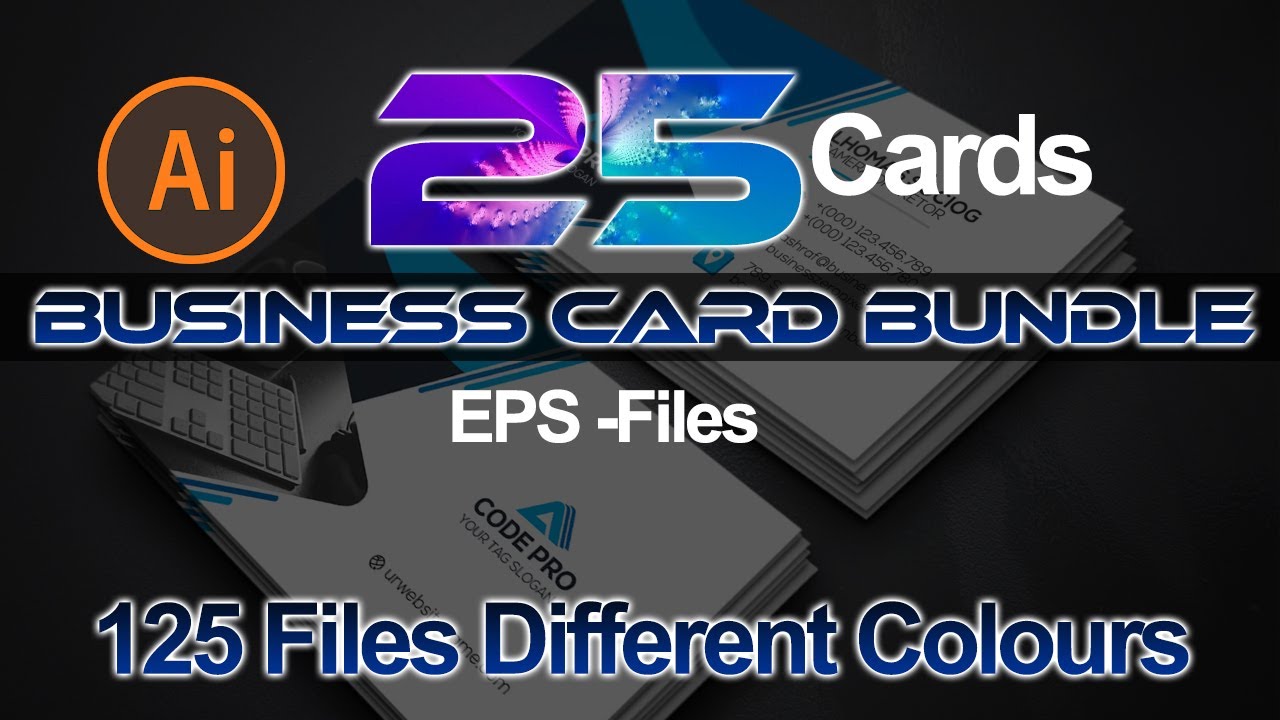 25 Business Cards Bundle  Download In EPS Files| English| |Illustrator Tutorial|