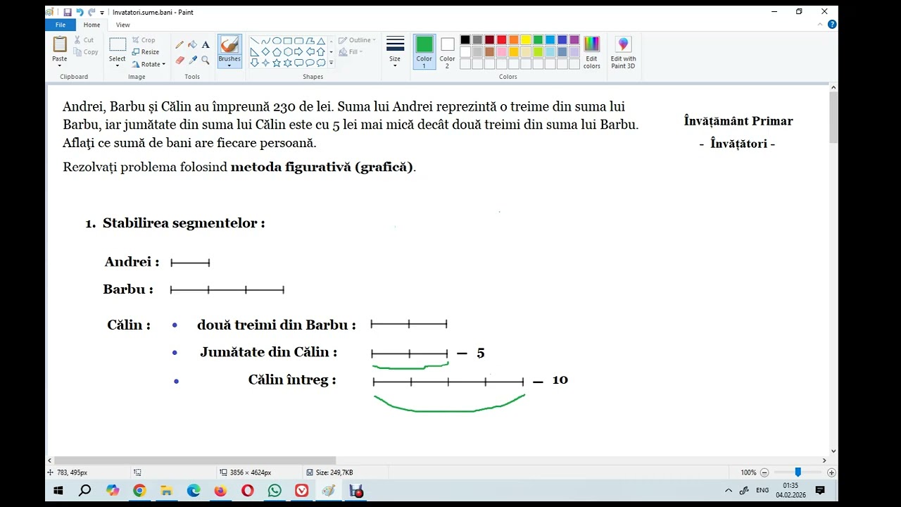 Metoda figurativă – Fracții și sume de bani