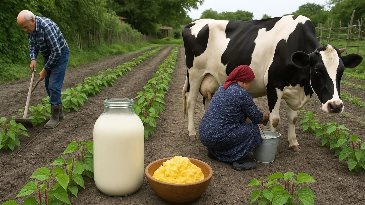 Peaceful Countryside Morning | Cow Milking & Traditional Dairy in Azerbaijani Village