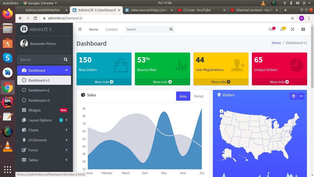 Integration AdminLte3 with RubyOnRails6 using webpacker.