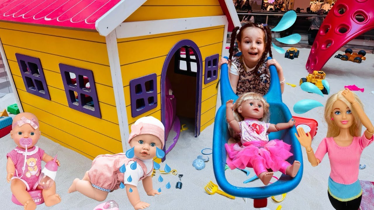 Evcilik Videoları! Ada Bebekleri ile Kum Havuzunda!Kız Evcilik Oyuncak Bebek Videoları,Kız Oyunları