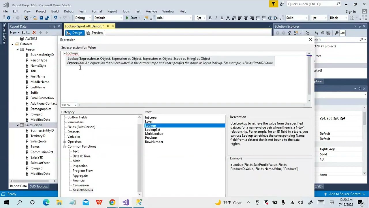 SSRS Tutorial - Join Datasets With Lookup
