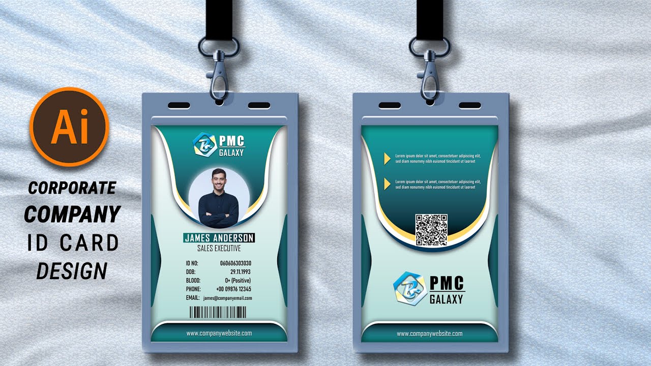How To Make Professional ID Card | Corporate Company Badge ID Card Design | Illustrator Tutorial