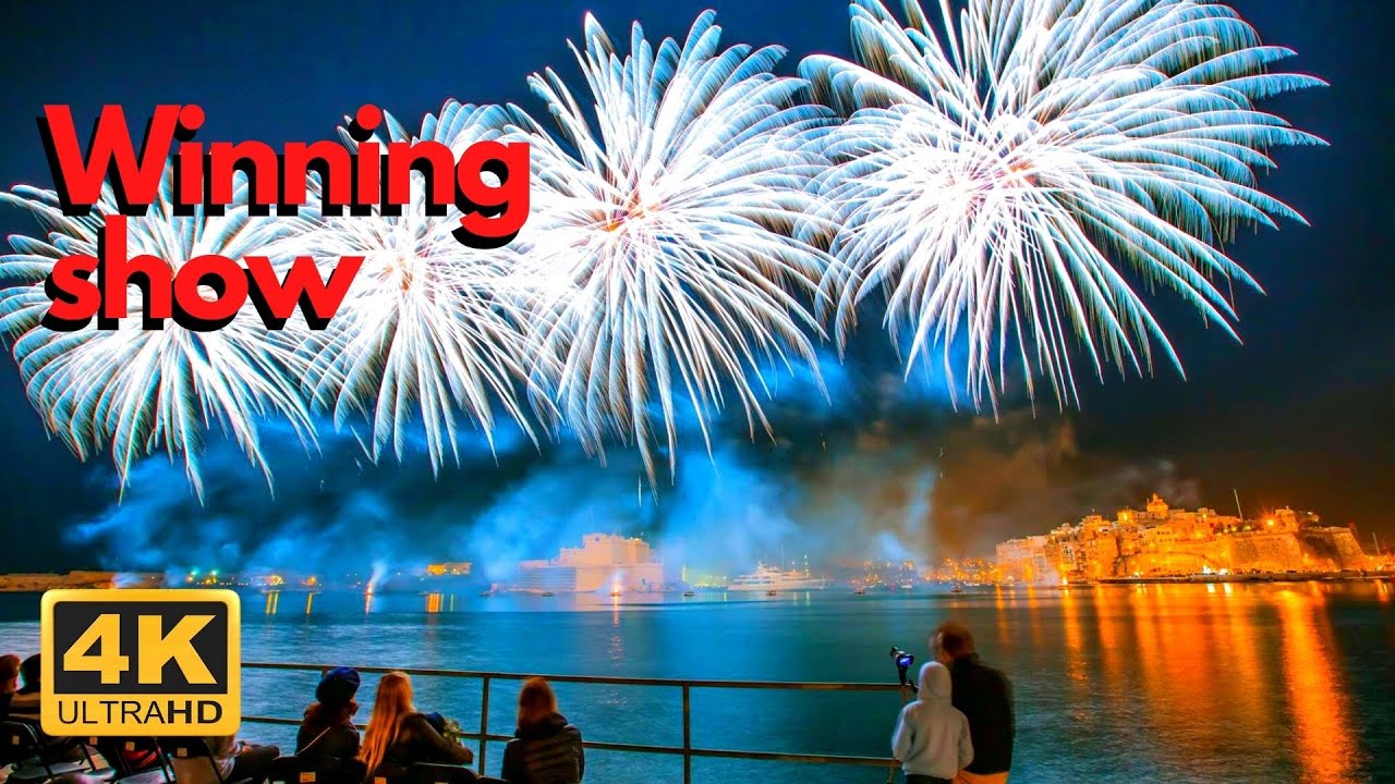 [4K] Grand Finale Malta International Fireworks Festival 2020