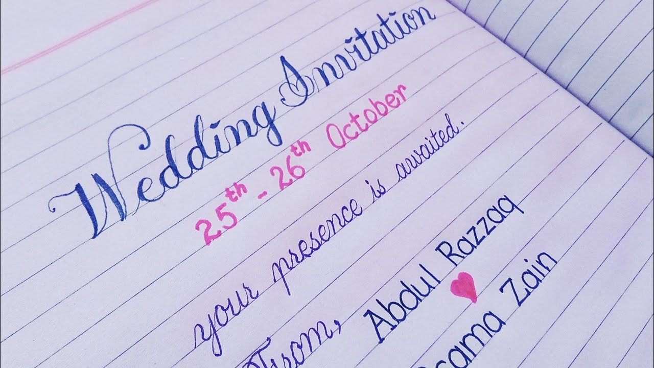 How to make Wedding Invitation card Calligraphy | invitations calligraphy