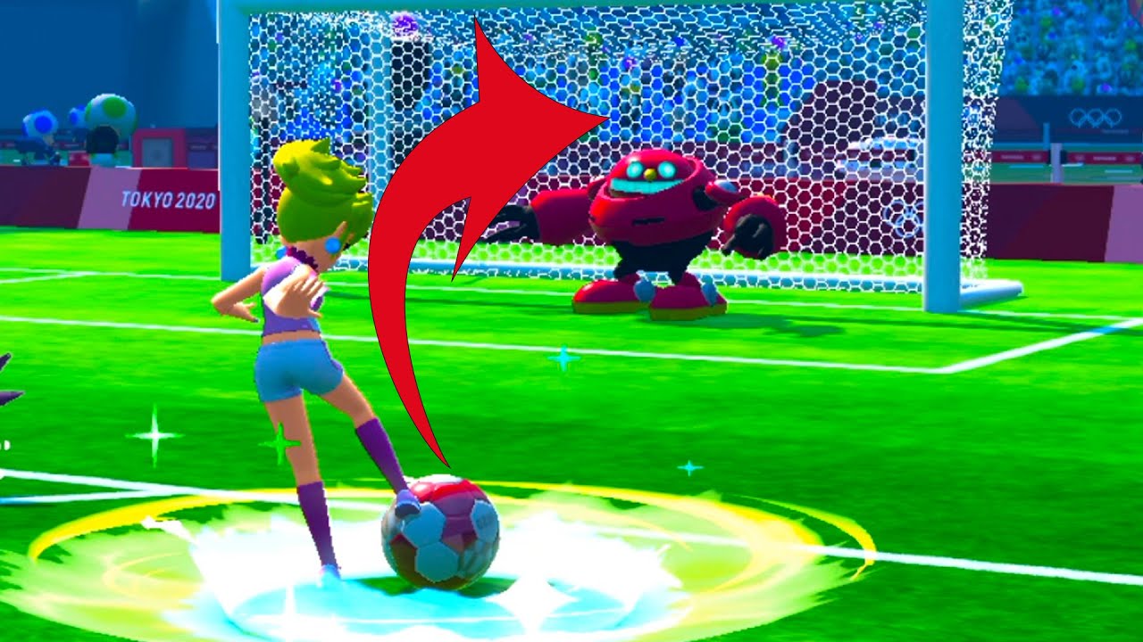 Mario and sonic at the Olympic Games Tokyo 2020 Football 2 player Team Peach vs Team Sonic
