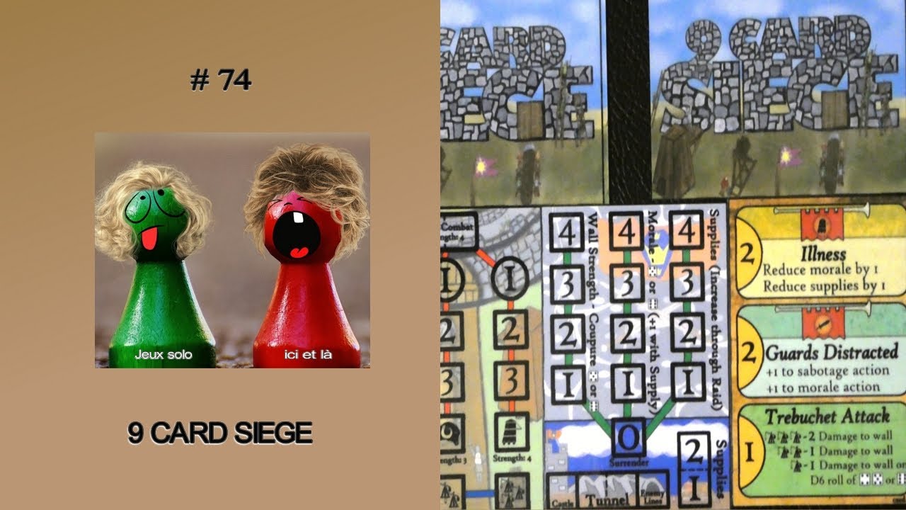 9 CARD SIEGE - #74 – Jeu de cartes et de dés– Jeu solo print and play